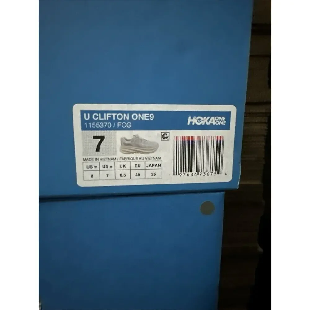 New Women's Size 8 Hoka Clifton One 9 Frosted Cosmic Grey 1155370-FCG Men's 7